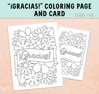 Gracias cards for coloring tpt