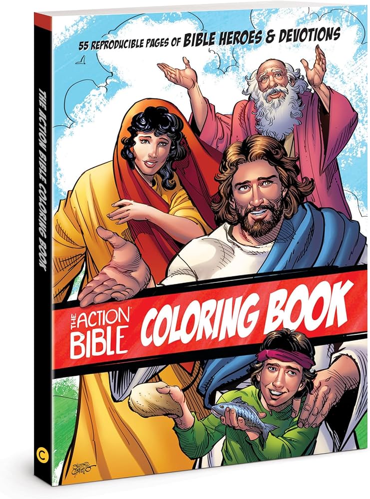 The action bible coloring book reproducible pages of bible heroes and devotions