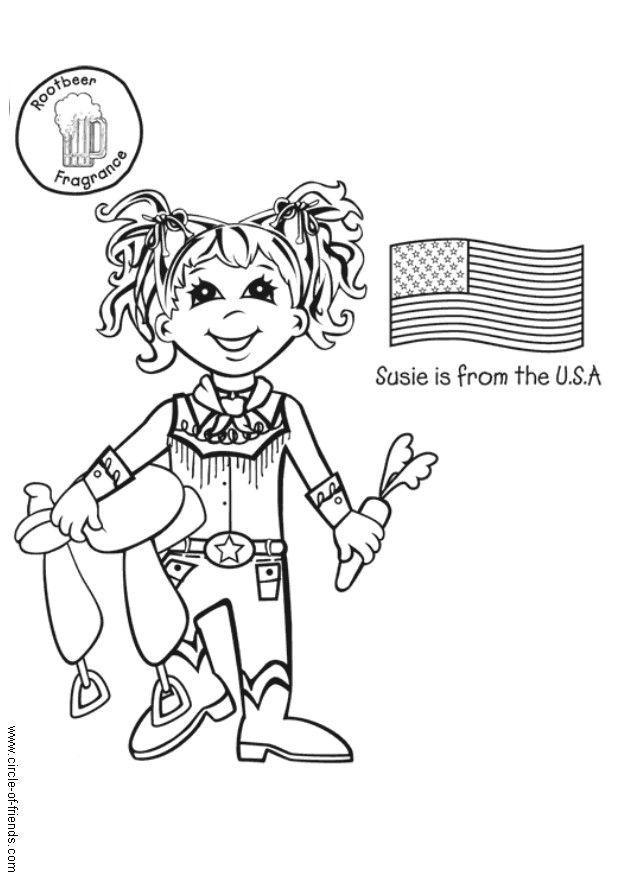 Coloring page susie from the usa