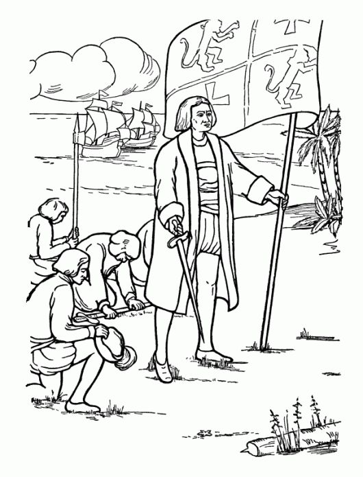 Columbus day coloring pages columbus arrival in america sheet coloring pages for kids coloring pages history for kids