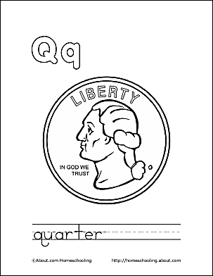 Letter q coloring book