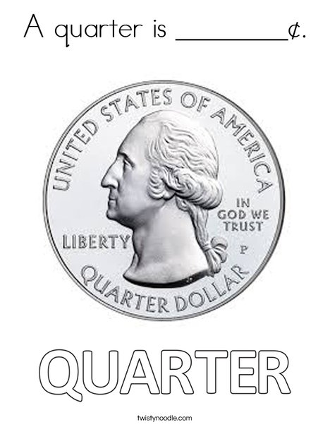 A quarter is coloring page