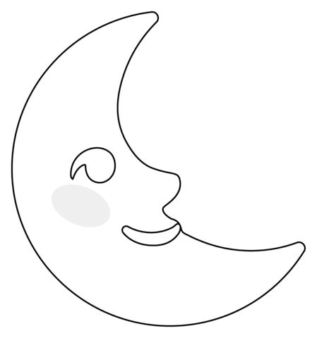 Last quarter moon face emoji coloring page free printable coloring pages