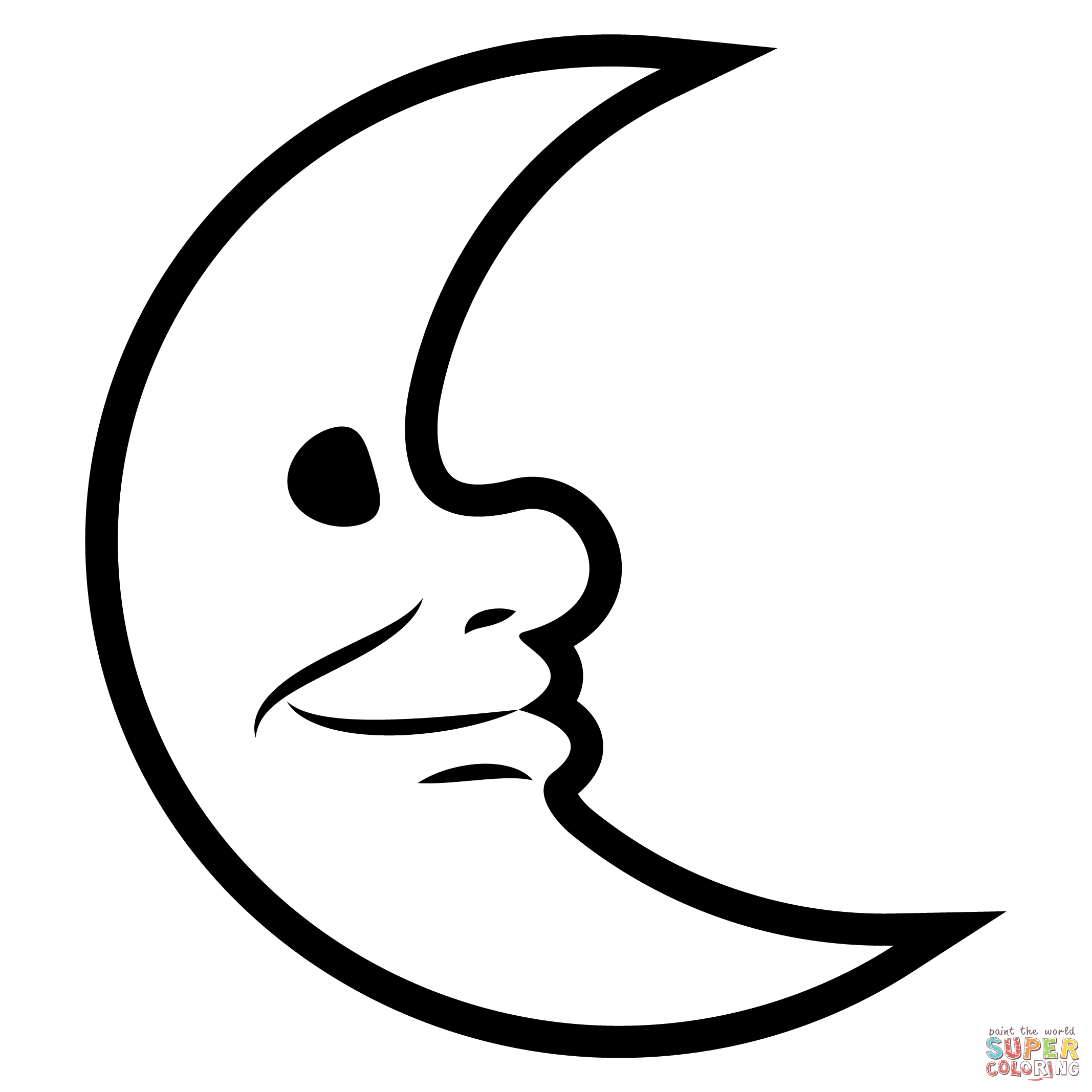 Last quarter moon face emoji coloring page free printable coloring pages