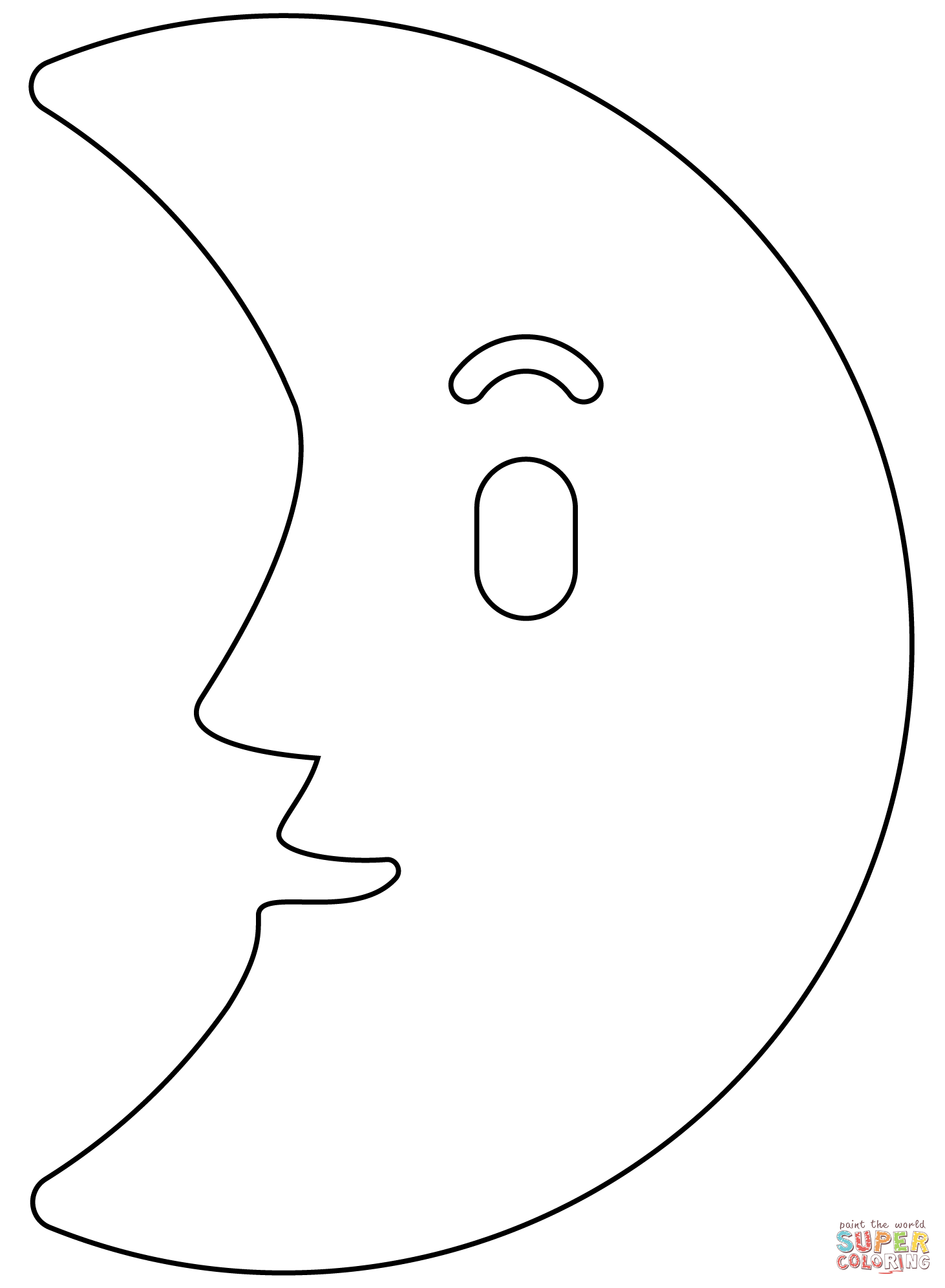 First quarter moon face emoji coloring page free printable coloring pages