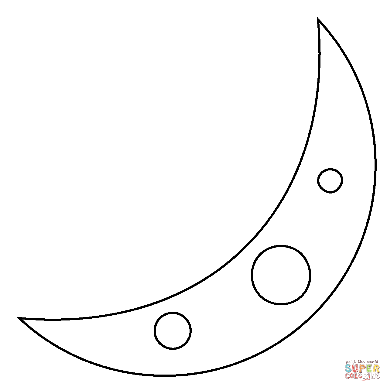 Crescent moon emoji coloring page free printable coloring pages