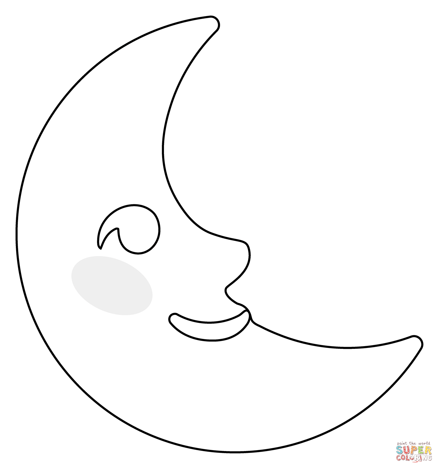 Last quarter moon face emoji coloring page free printable coloring pages