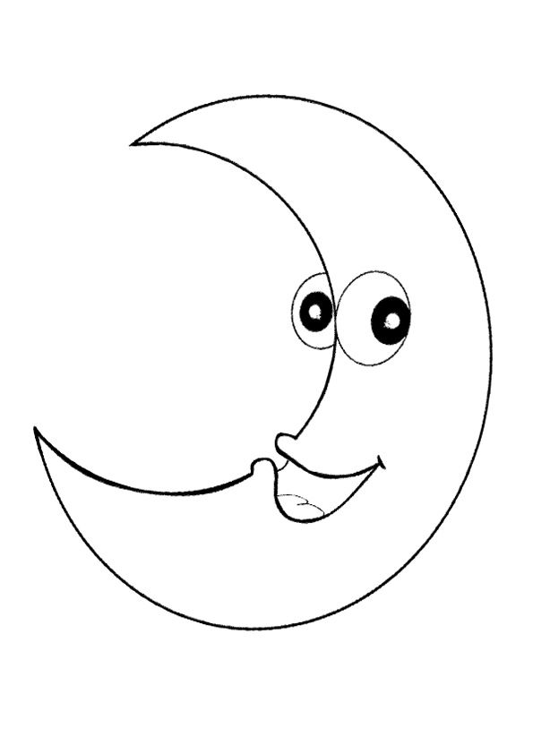 Smilg crescent moon colorg pages moon colorg pages colorg pages moon cartoon