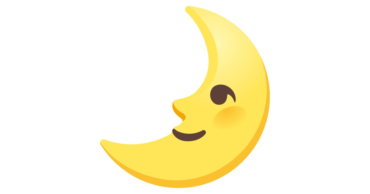 Ð first quarter moon face emoji