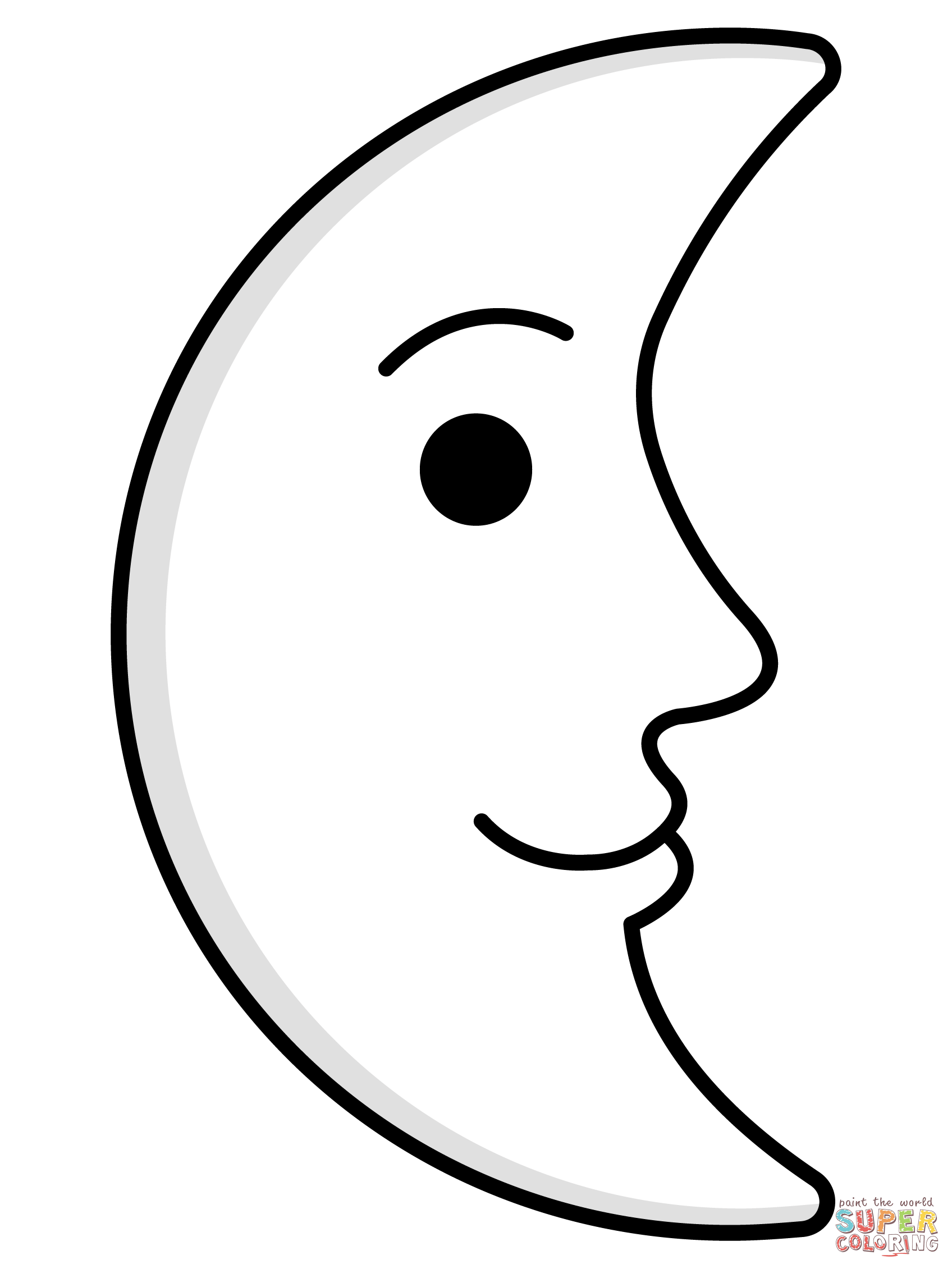 Last quarter moon face emoji coloring page free printable coloring pages