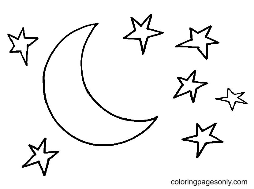 Moon coloring pages printable for free download