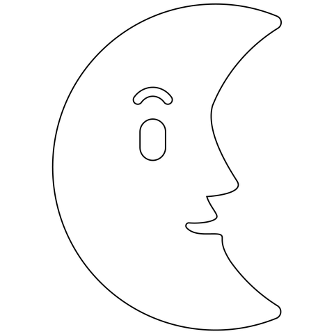 Last quarter moon face emoji coloring page free printable coloring pages