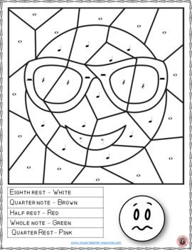 Emoji music coloring sheets color by music notes and rests music coloring sheets music coloring music theory worksheets