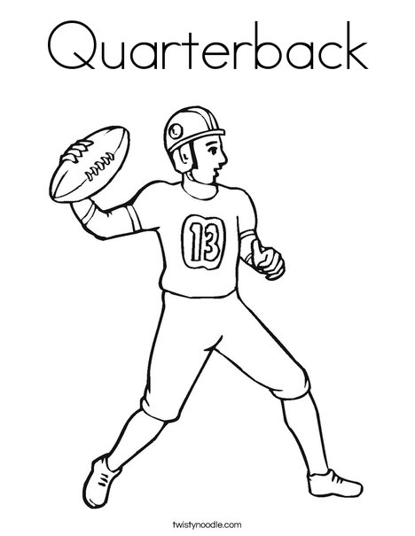 Quarterback coloring page