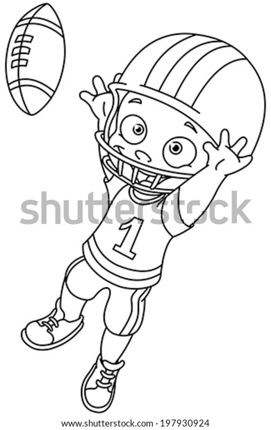 Football quarterback coloring page stock photos