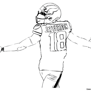 Justin jefferson coloring pages printable for free download