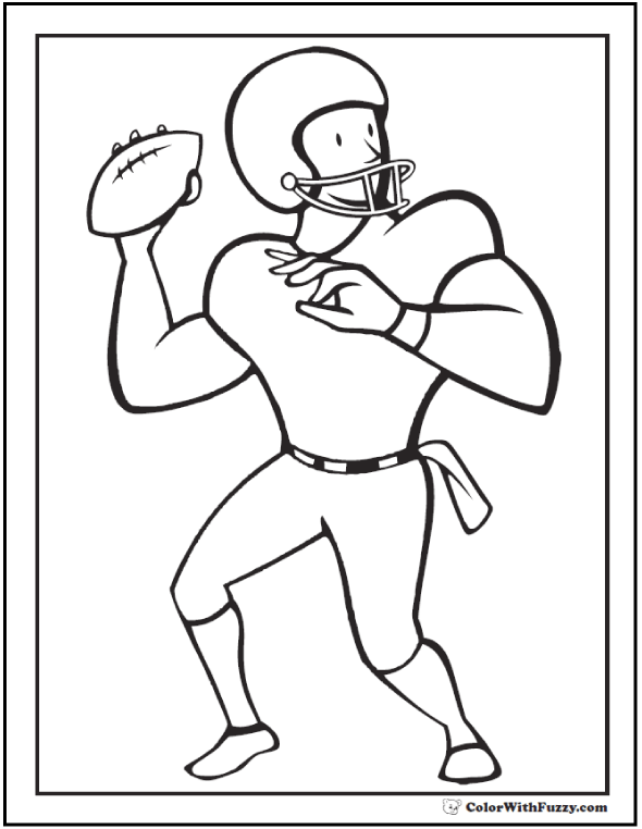 Football coloring pages â quarterbacks receivers running