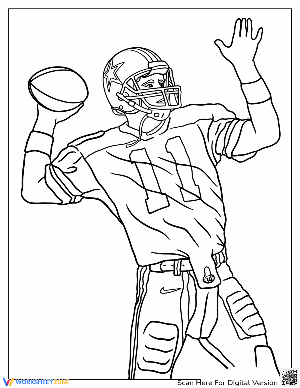 Football coloring worksheet collection for teaching learning