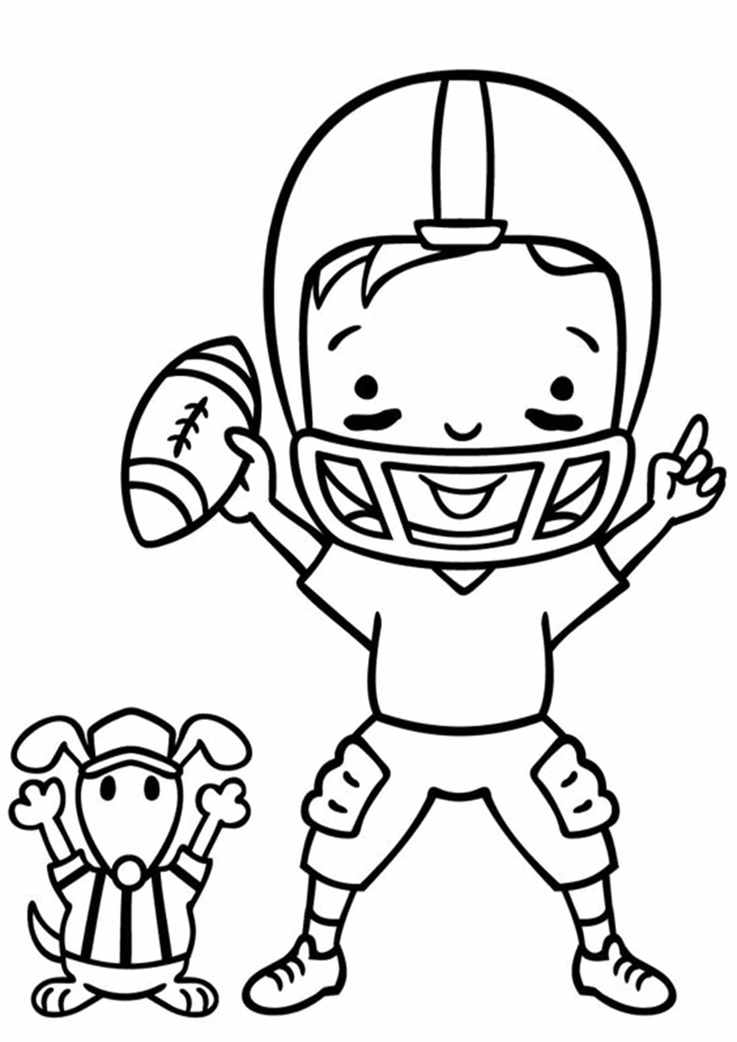 Free easy to print football coloring pages