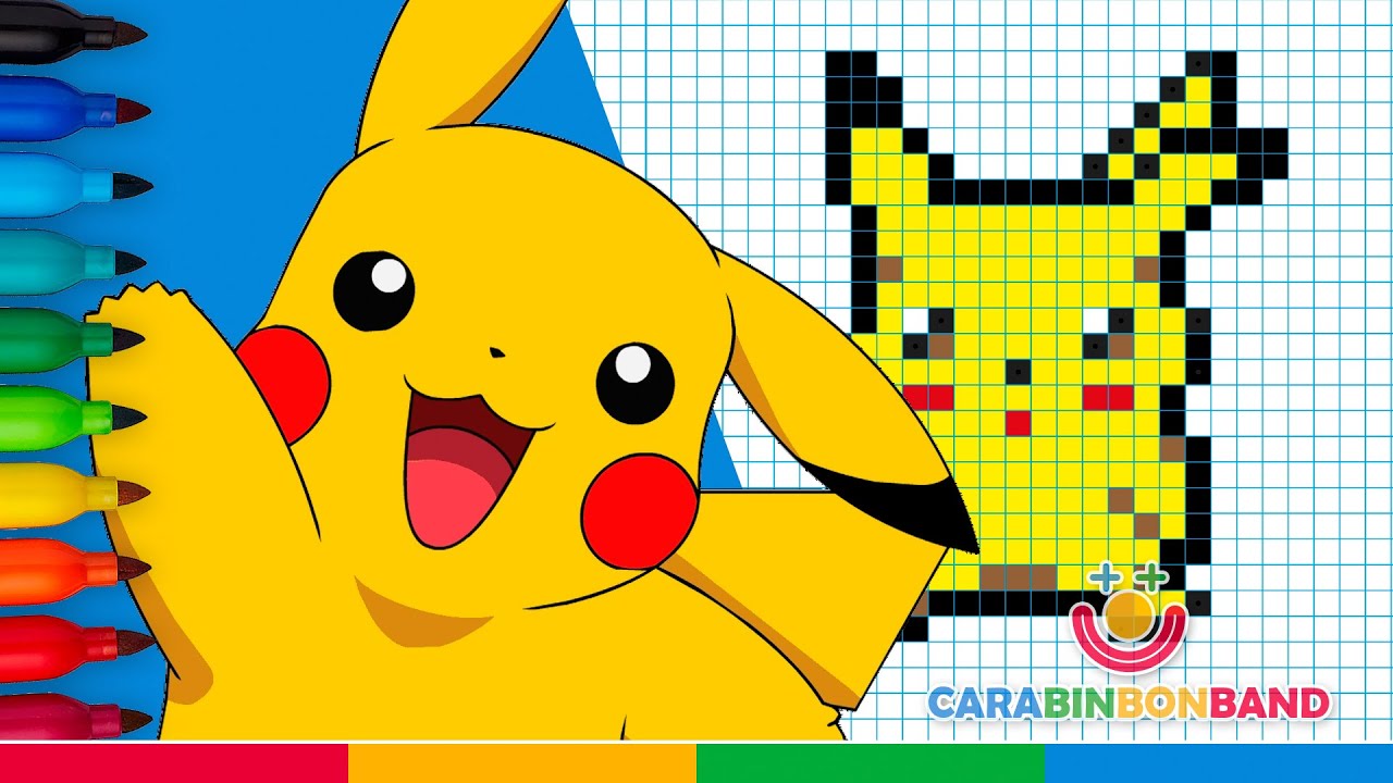 Pixel art â pokemon coloring pages â pikachu coloring pages â cara bin bon band