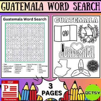 Guatemala coloring pages tpt