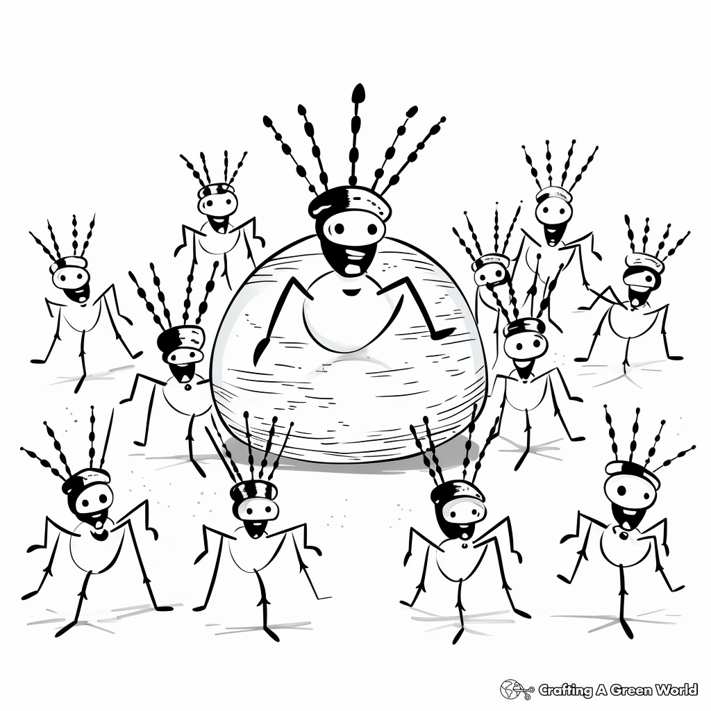 Ants go marching coloring pages