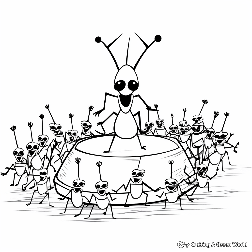 Ants go marching coloring pages