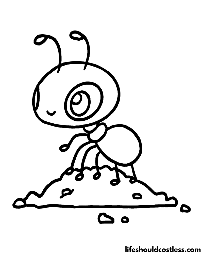 Ant coloring pages free printable pdf templates