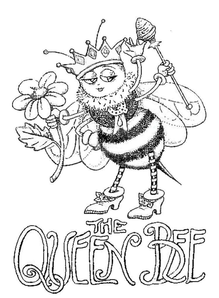 The queen bee coloring pageso cute