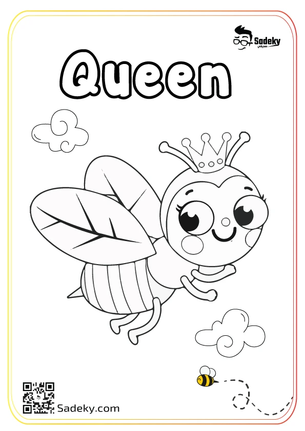 Free queen bee coloring pages cute bee coloring sheets