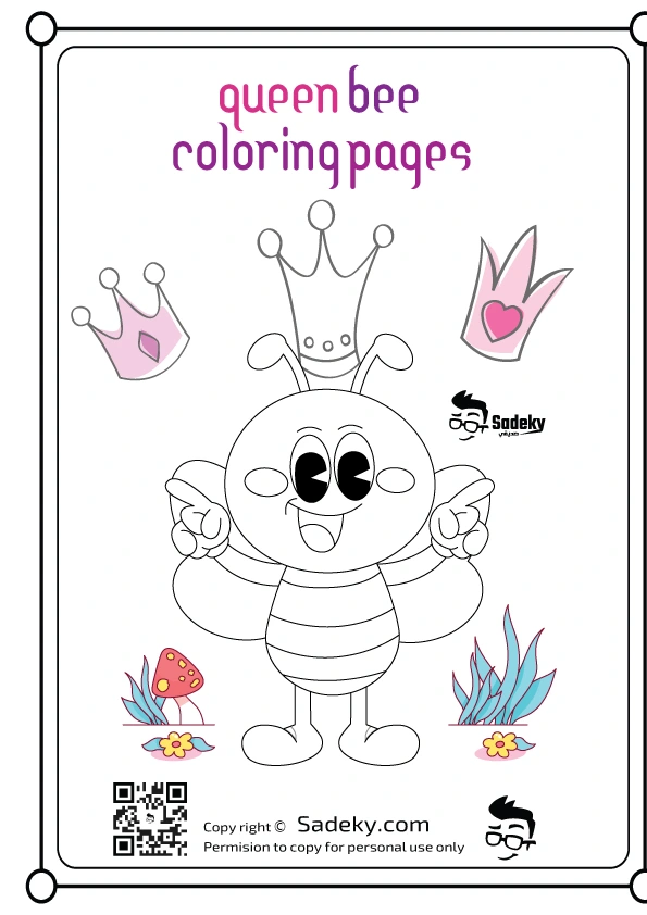 Free queen bee coloring pages cute bee coloring sheets