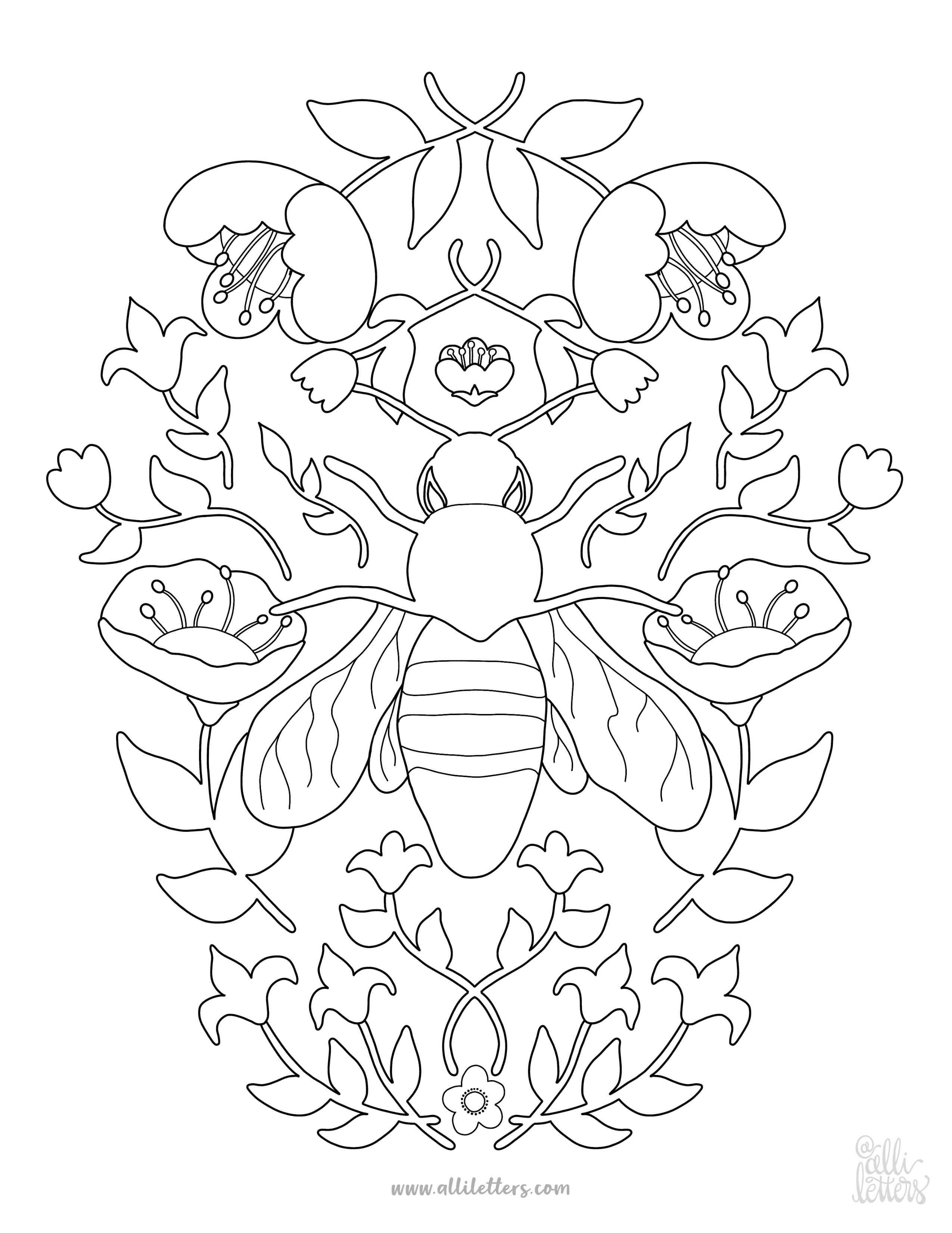 Queen bee coloring page