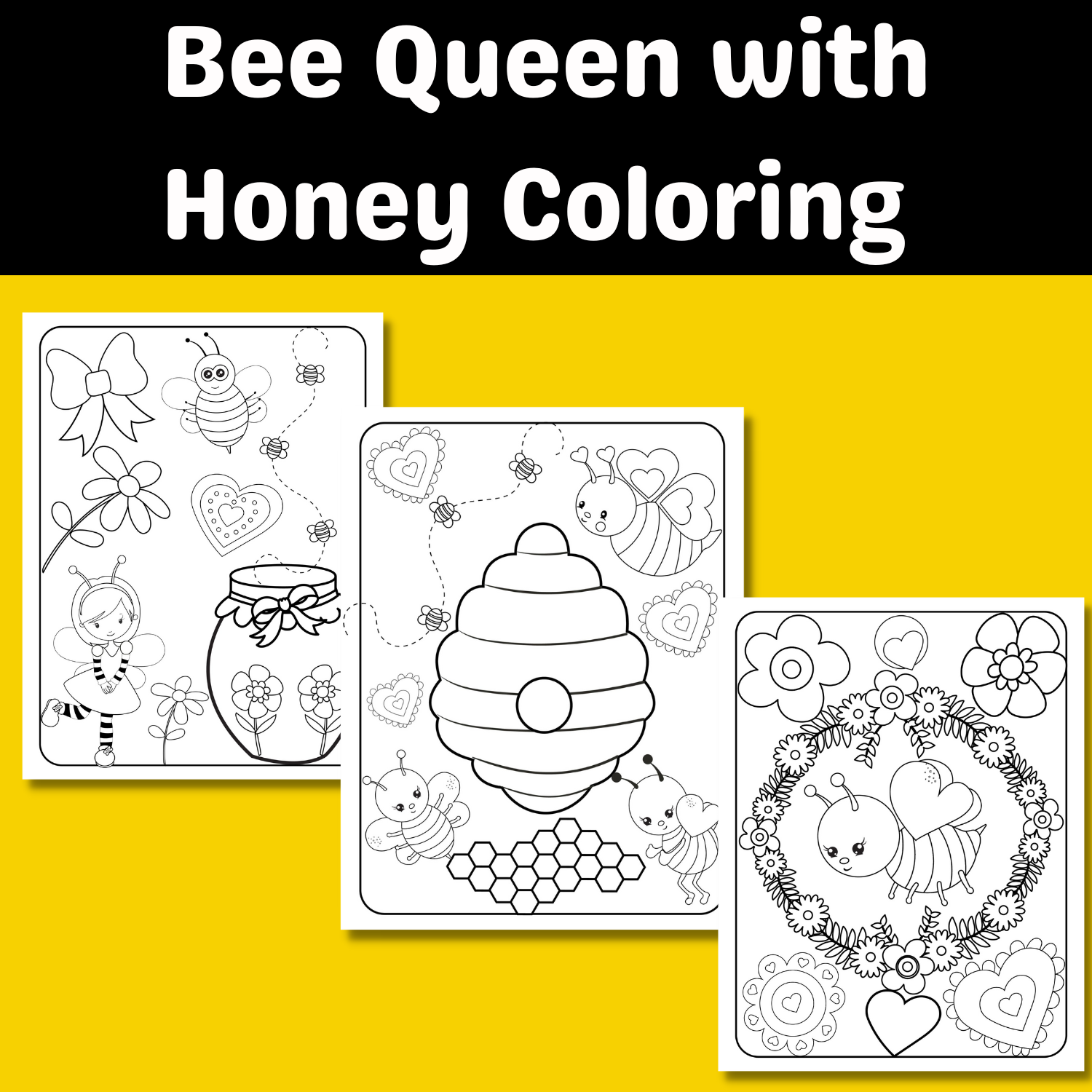 Bee queen with honey coloring pages made by teachers