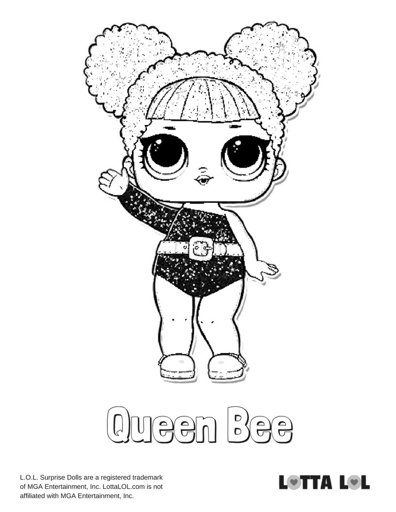 Queen bee glitter coloring page lotta lol bee coloring pages bunny coloring pages kids printable coloring pages