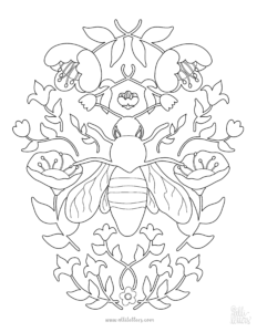 Queen bee coloring page