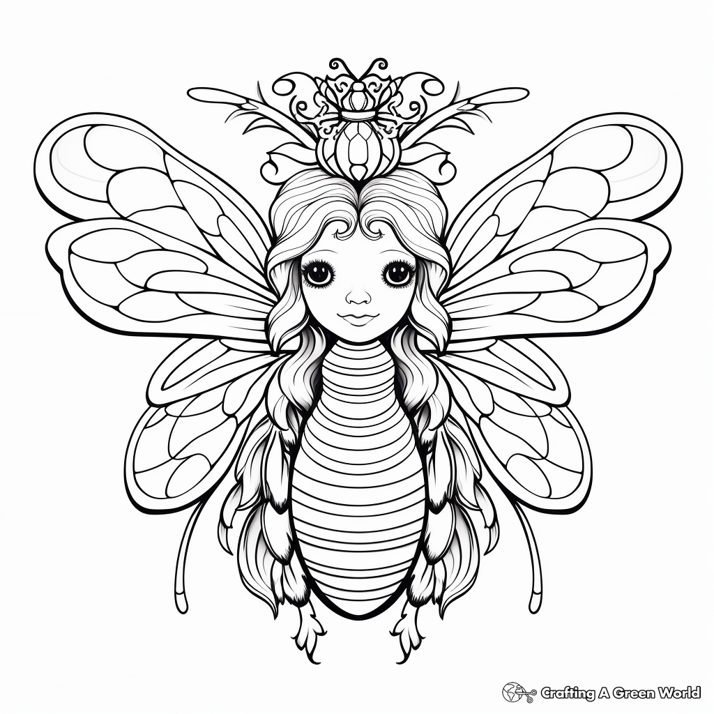 Queen bee coloring pages