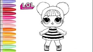 Glitter coloring lol surprise dolls queen bee glitter coloring page for kids color queen bee drawing