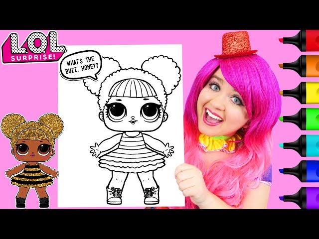 Coloring lol surprise dolls queen bee glitter coloring page prisacolor arkers kii the clown