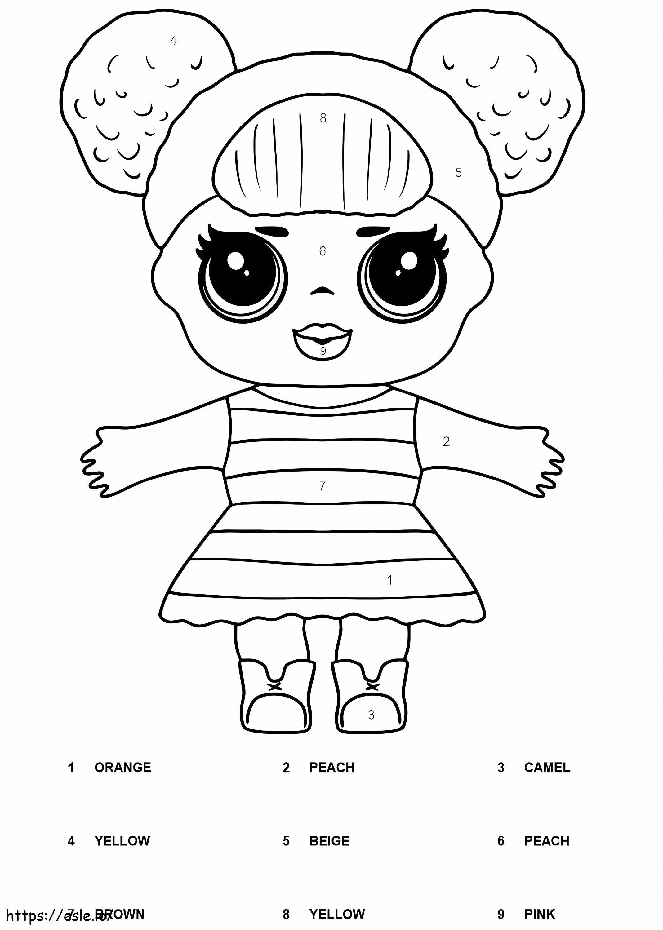 Queen bee lol surprise color by number coloring page