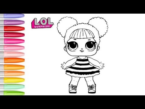 Glitter coloring lol surprise dolls queen bee glitter coloring page for kids color queen bee drawing