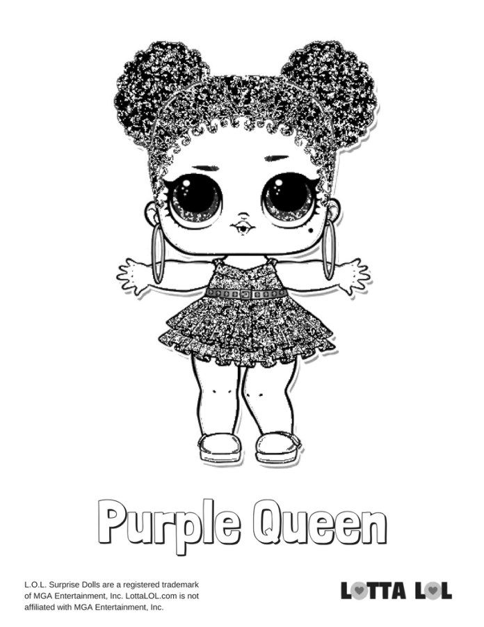 Purple queen coloring page coloring pages lol dolls easter coloring pages