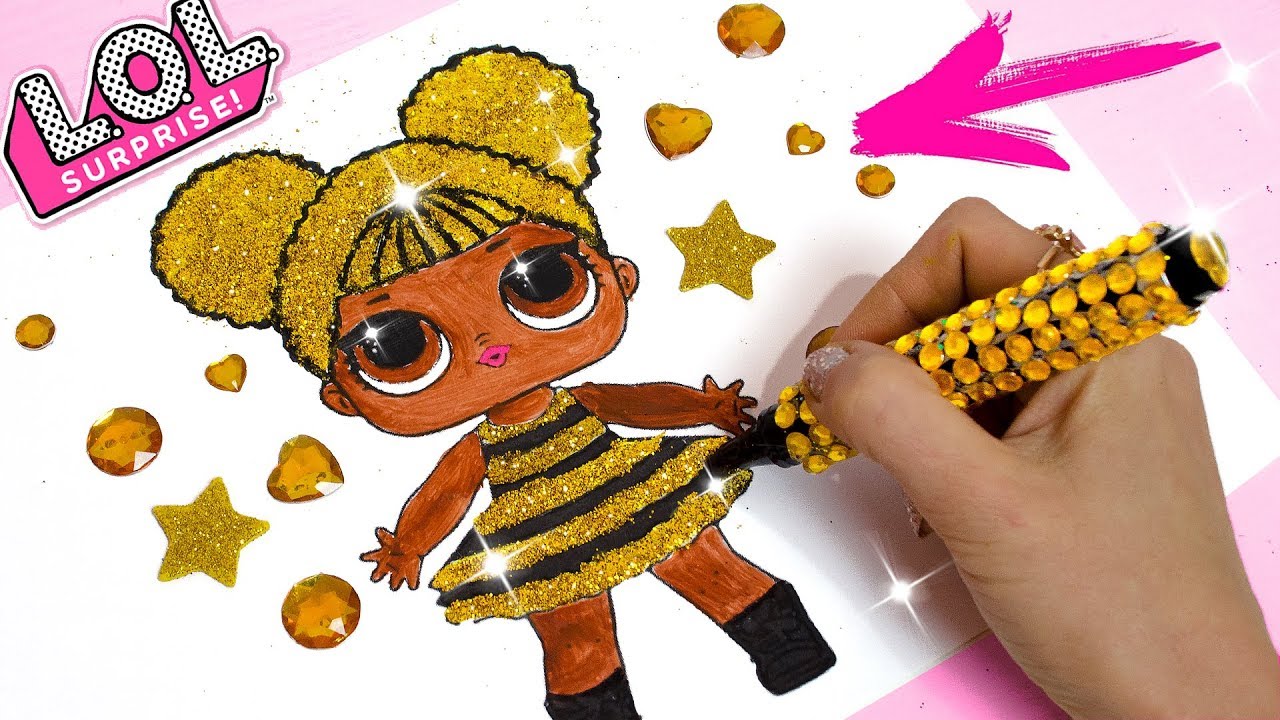 Ðð coloring lol surprise doll glitter queen bee for kids