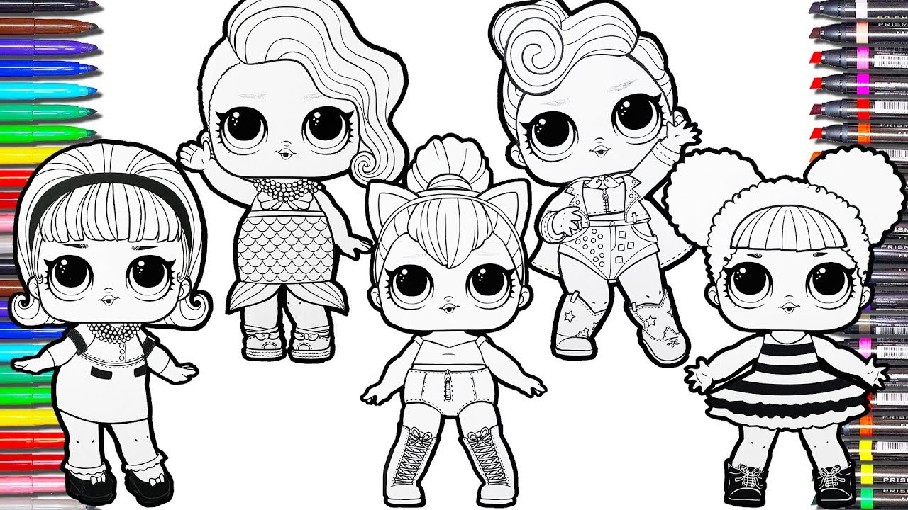 Glitter lol surprise dolls coloring pages lol surprise coloring book for kids queen bee splash queen