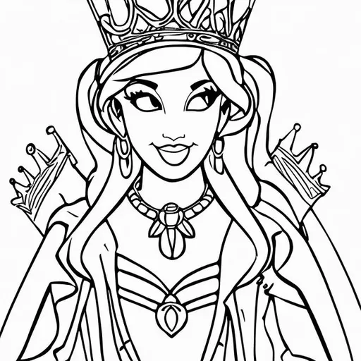 Coloring pages cartoon picture of a queen