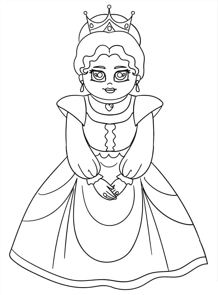 A happy queen coloring page