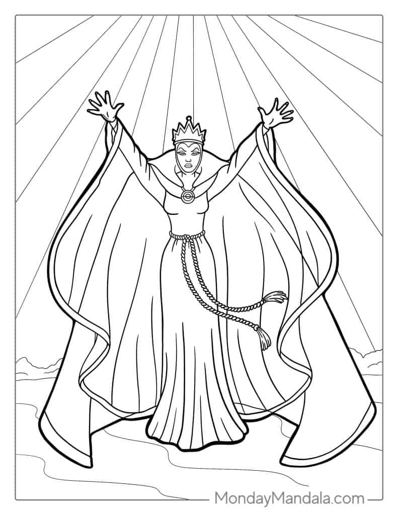 Snow white coloring pages free pdf printables