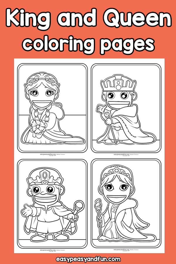 King and queen coloring pages â easy peasy and fun hip