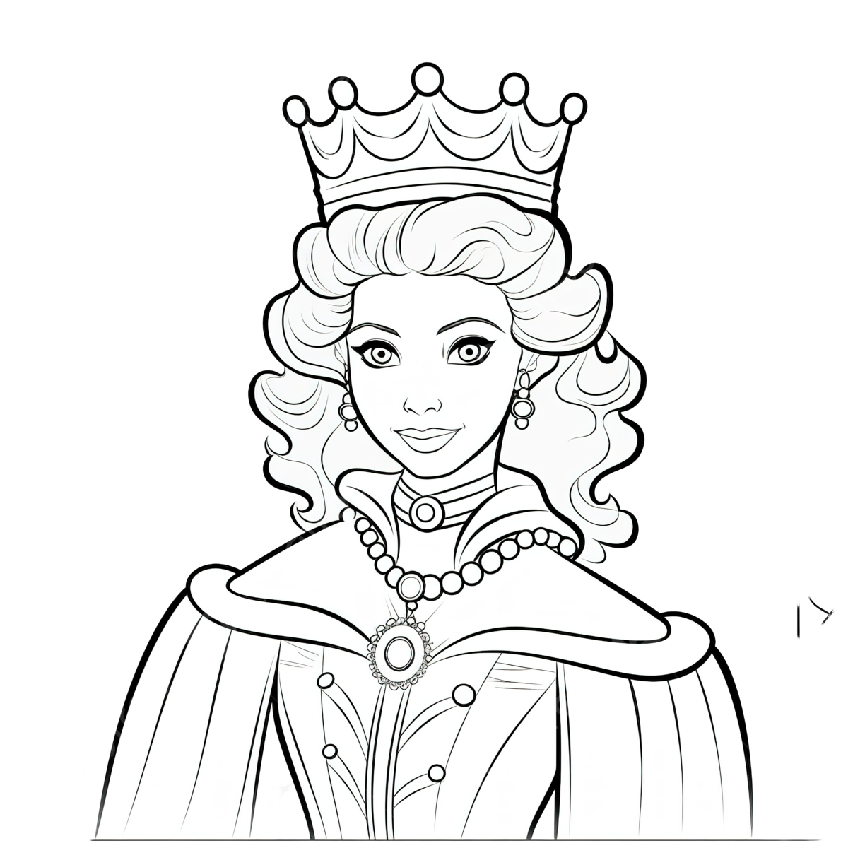 Coloring page for queen vector illustration kindergarten coloring pages activity worksheet cartoon illustration cartoon sketch cartoon doodle png transparent image and clipart for free download