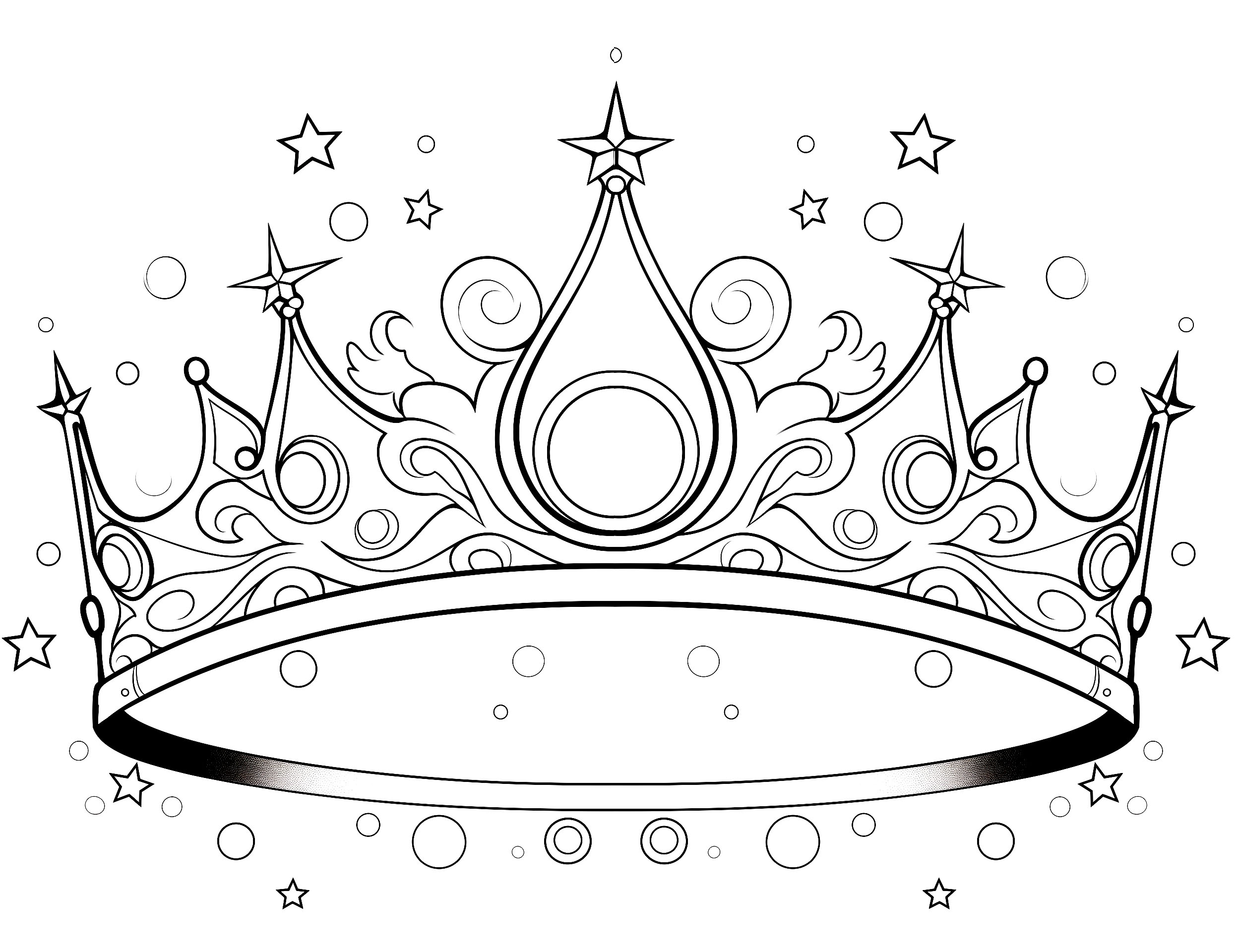 Stunning crown coloring pages for kids and adults