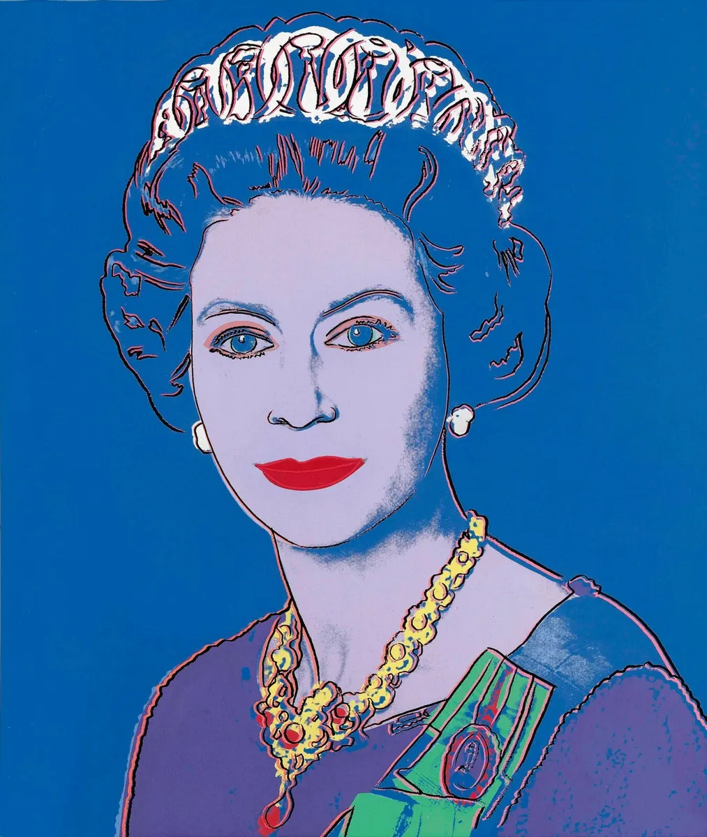 Andy warhol pop art poster or nvas print queen elizabeth ii blue version